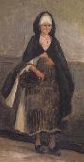 Jean Baptiste Camille  Corot Femme de Pecheur de Dieppe (mk11) oil